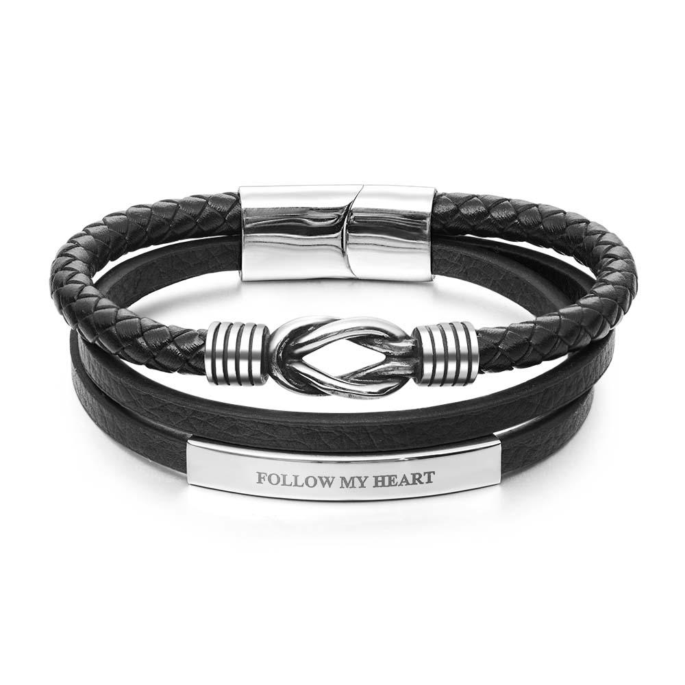 Create A Miracle Personalized Bracelet for Men Stainless Steel Woven - soufeelmy