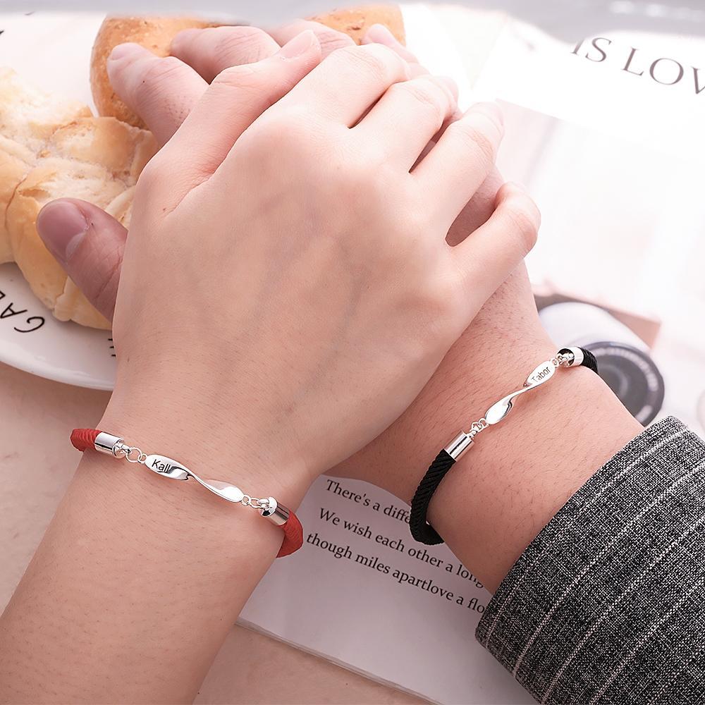 Personalized Engraved Rope Bracelet Set Exquisite Bracelet For Couples - soufeelmy