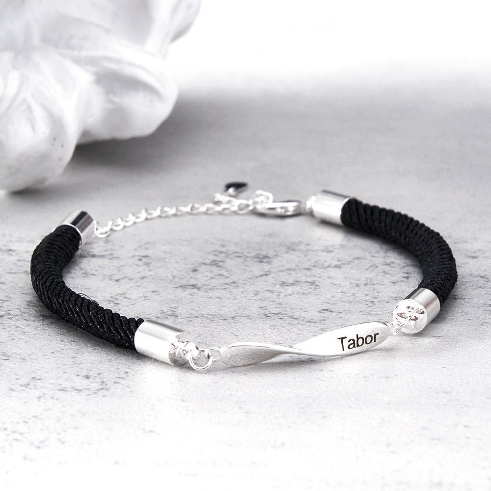 Personalized Engraved Rope Bracelet Set Exquisite Bracelet For Couples - soufeelmy