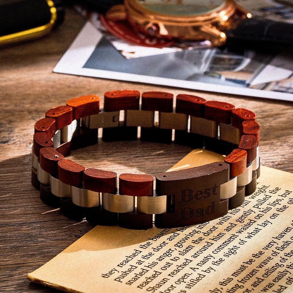 Custom Engraved Bracelet Sandalwood Incense Bracelet for Men