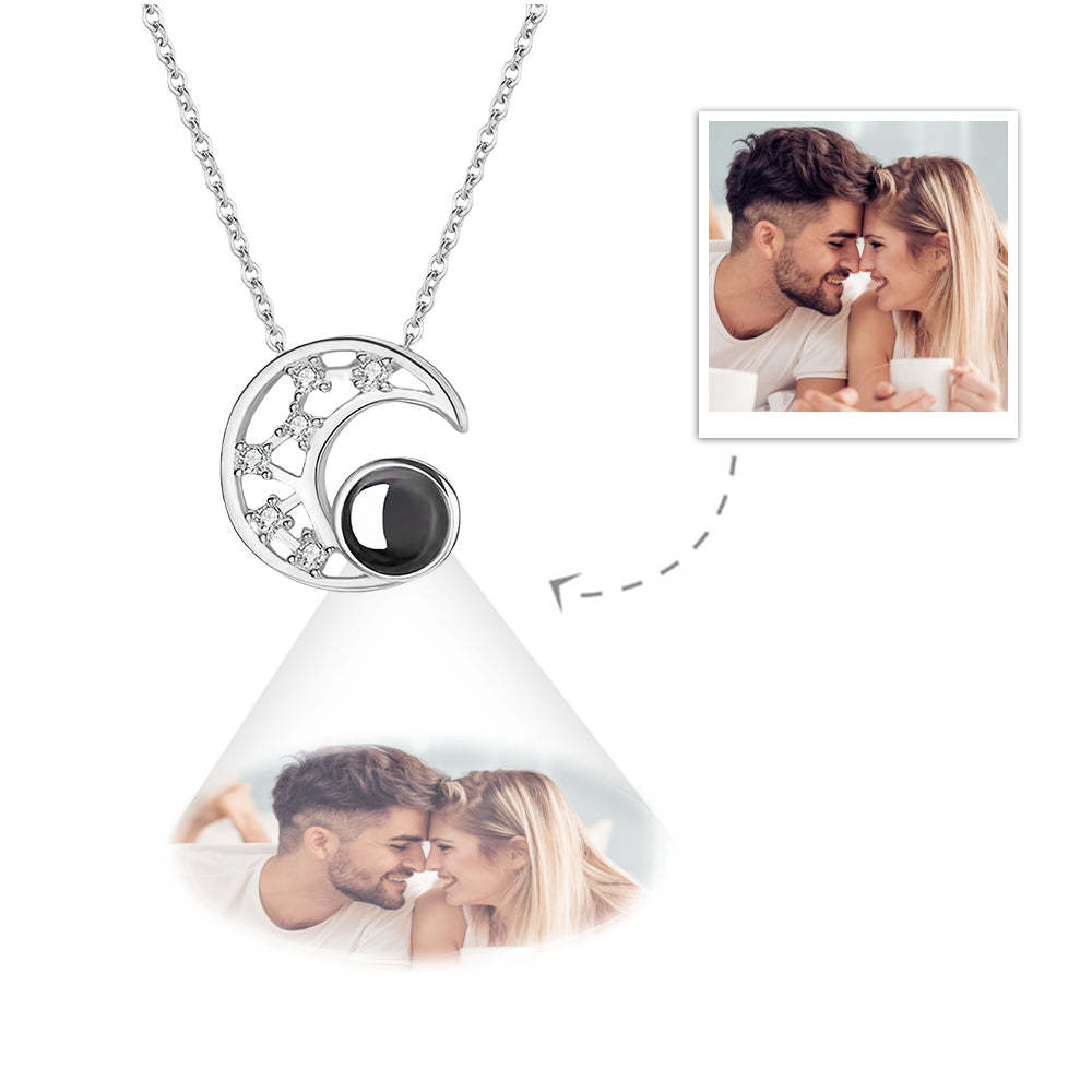 Custom Projection Necklace Moon Photo Necklace Gift for Couples - soufeelmy