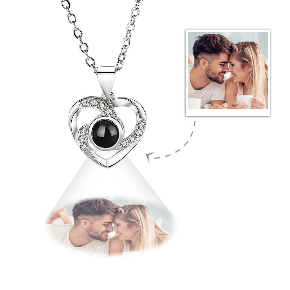 Custom Projection Necklace Elegant Heart Photo Necklace Gift for Her - soufeelmy