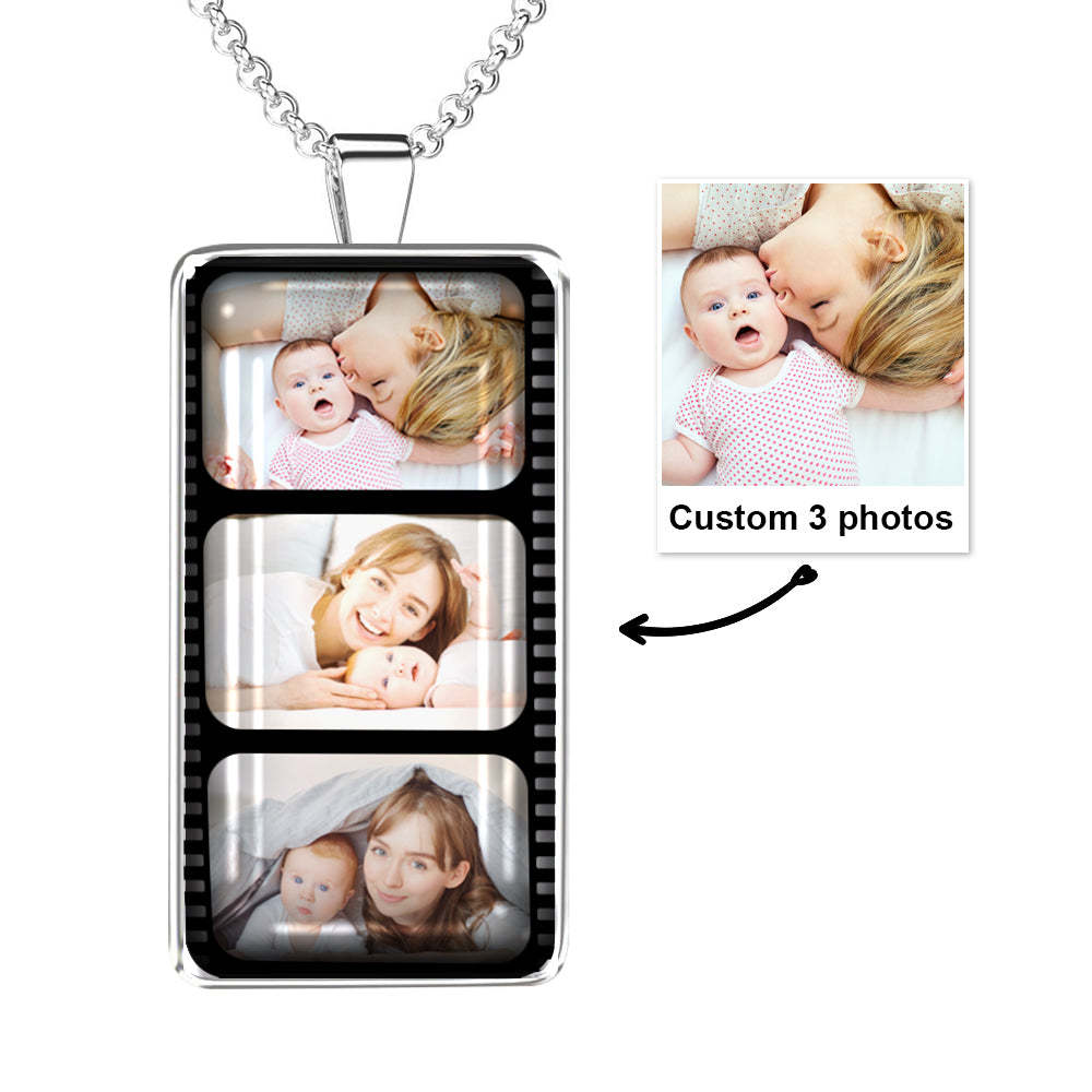 Personalized Custom Photo Filmstrip Necklace for Couples Family - soufeelmy