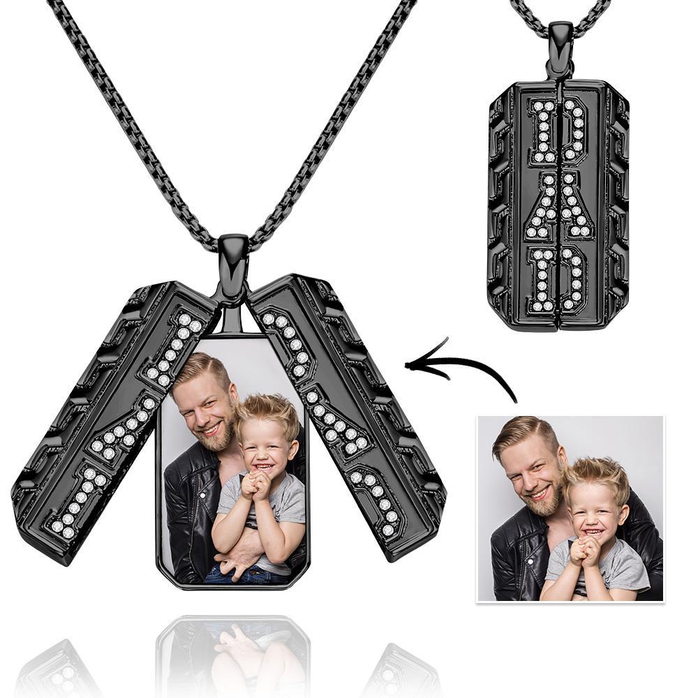 Custom Photo Necklace Dad Locket Necklace Father's Day Gift for Men - soufeelmy