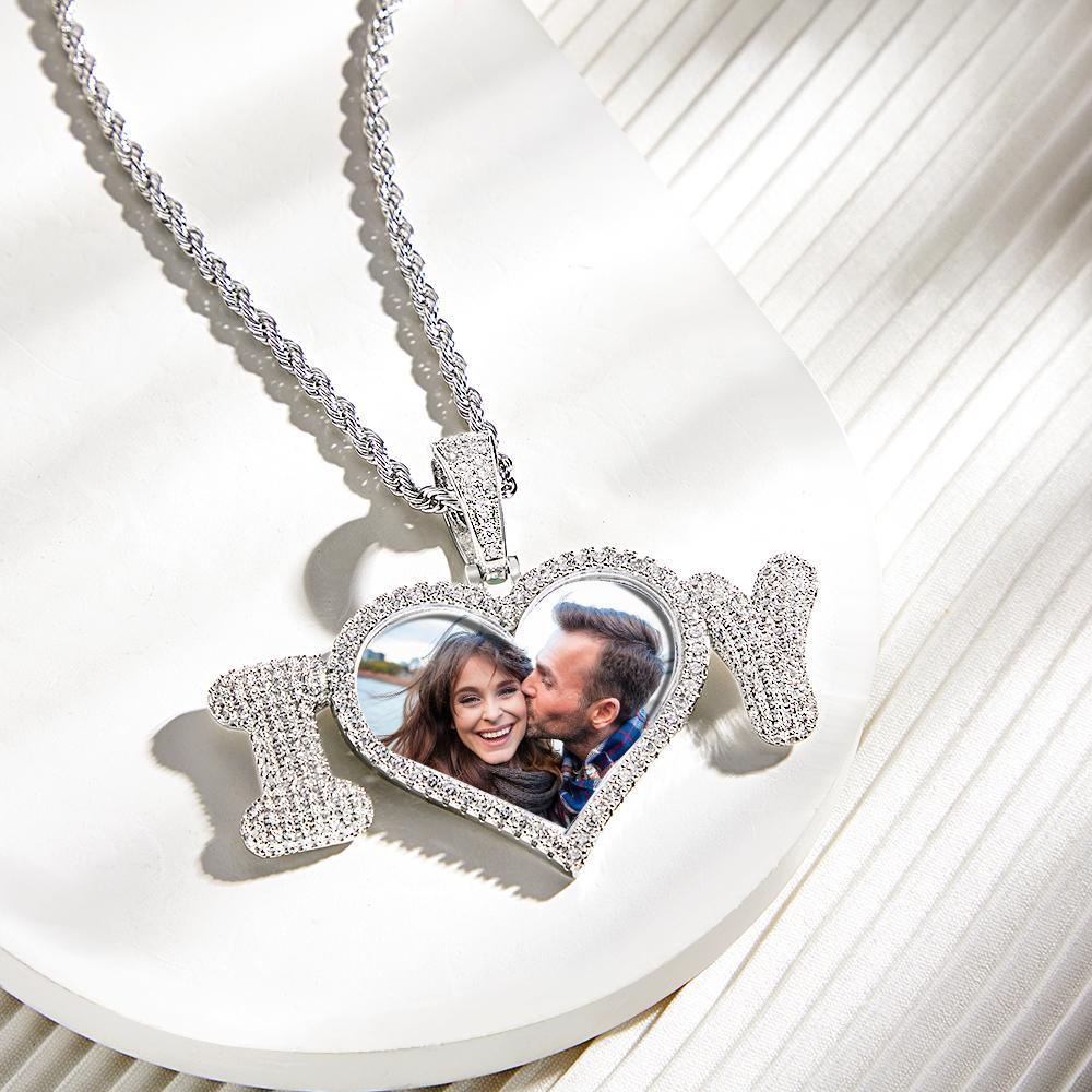 Custom Photo Letter Necklace Hip Hop Personality Sweater Chain Couple Gifts - soufeelmy