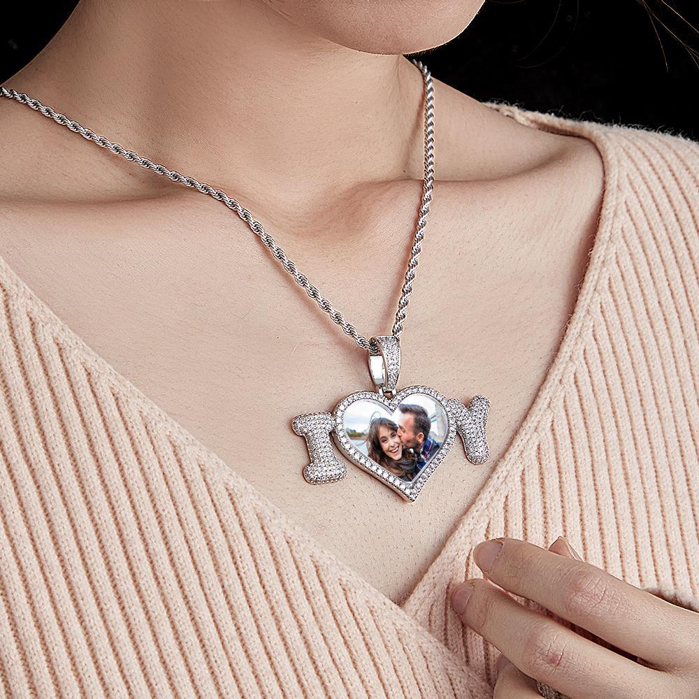 Custom Photo Letter Necklace Hip Hop Personality Sweater Chain Couple Gifts - soufeelmy