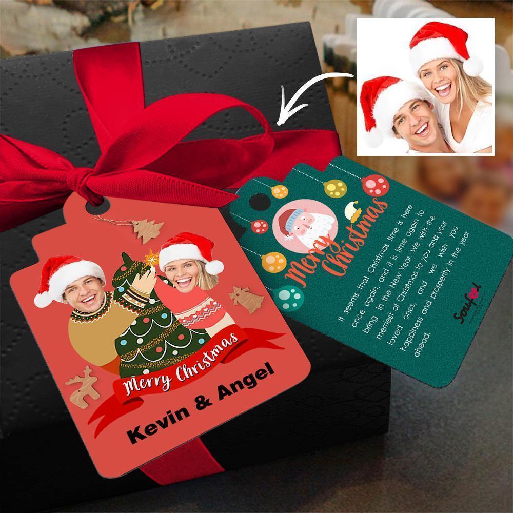 Merry Christmas Custom Gift Card Photo Card for Couple's Gifts 