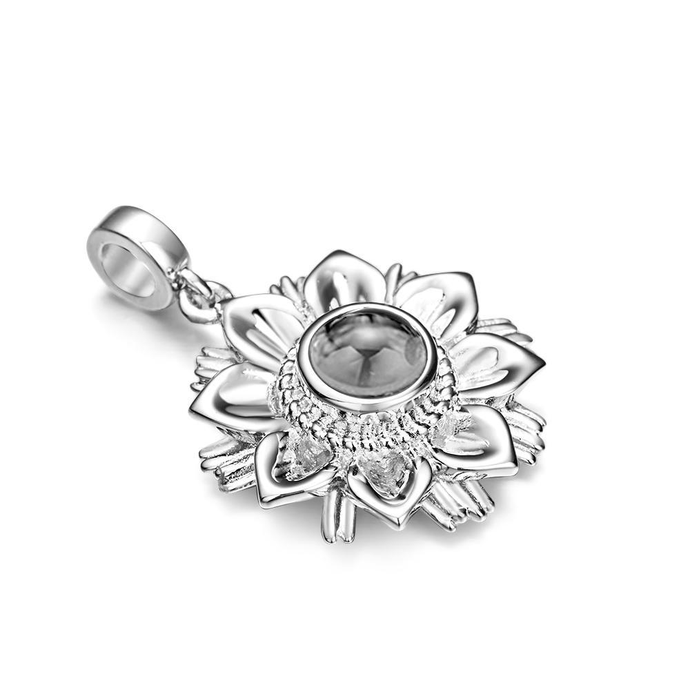 Projection Sunflower Personalized Photo Pendant Dangle Charm Personalize Your Wonderful Moment with Your Lover - soufeelmy