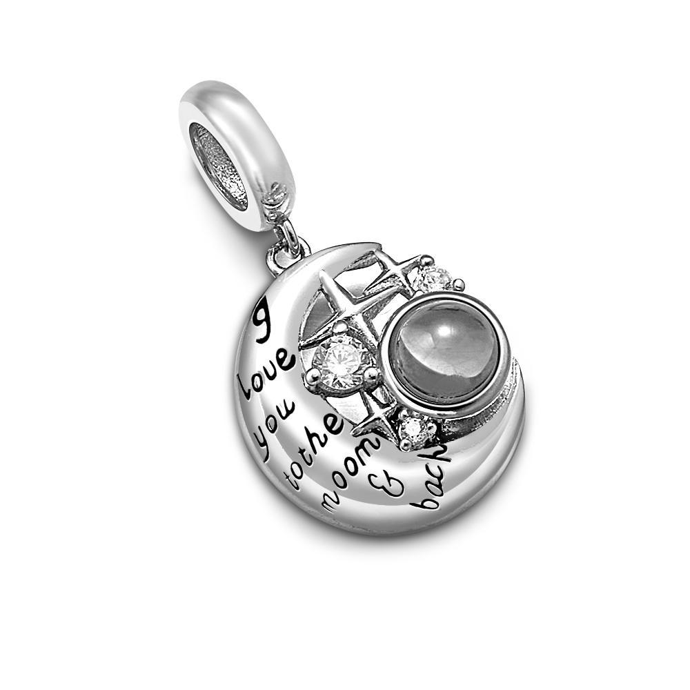 Personalized I Love Moon and Star Pendant Dangle Projection Charm for Bracelet - soufeelmy