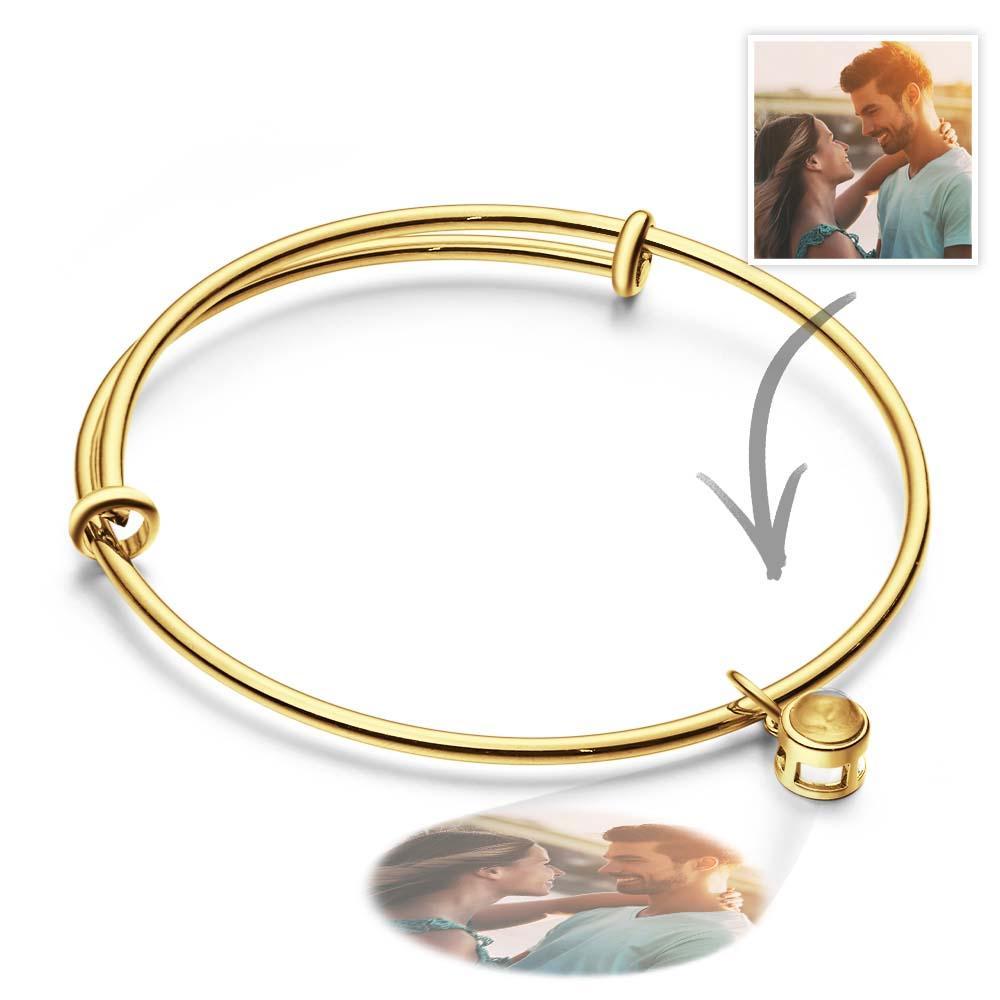 Customized Photo Projection Bracelets Couple Bangles gift for Him or Her Memorial Gift Wedding Birthday Gift Anniversary - soufeelmy