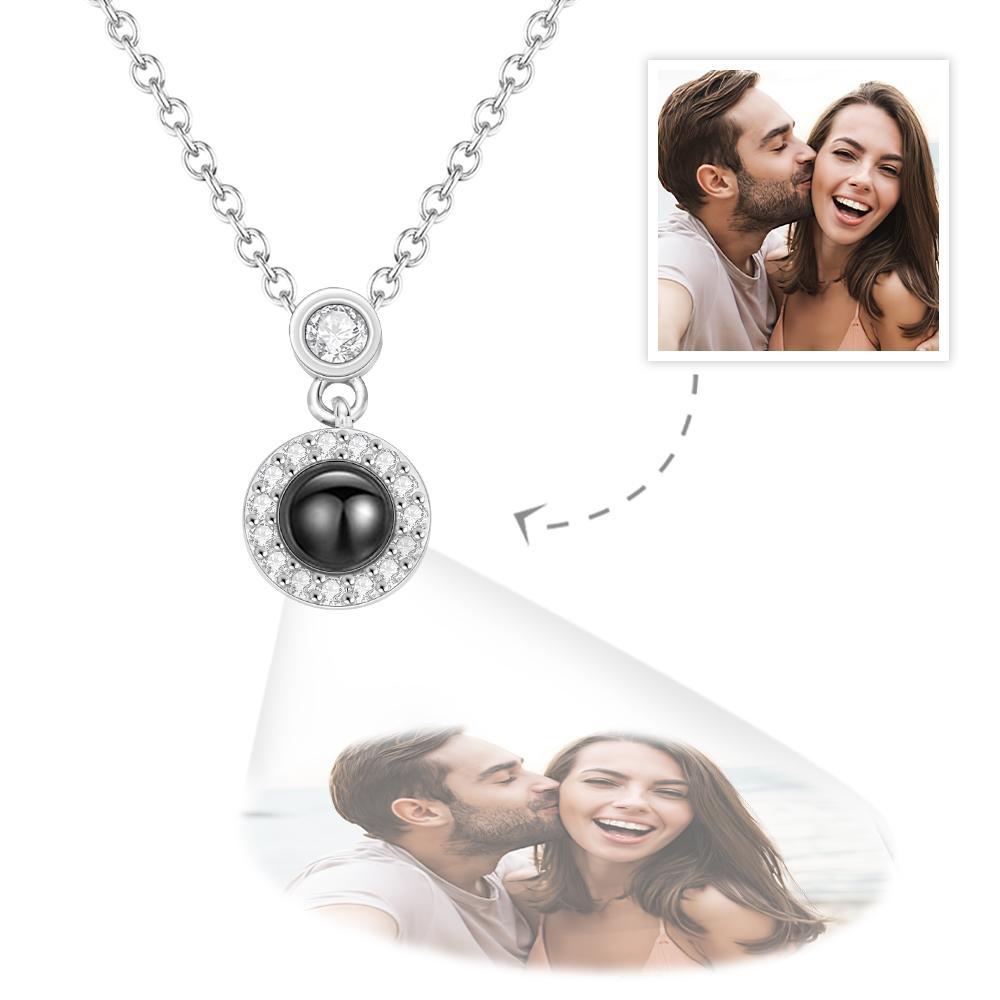 Custom Photo Projection Necklace Petite Halo Photo Necklace Gift for Women - soufeelmy