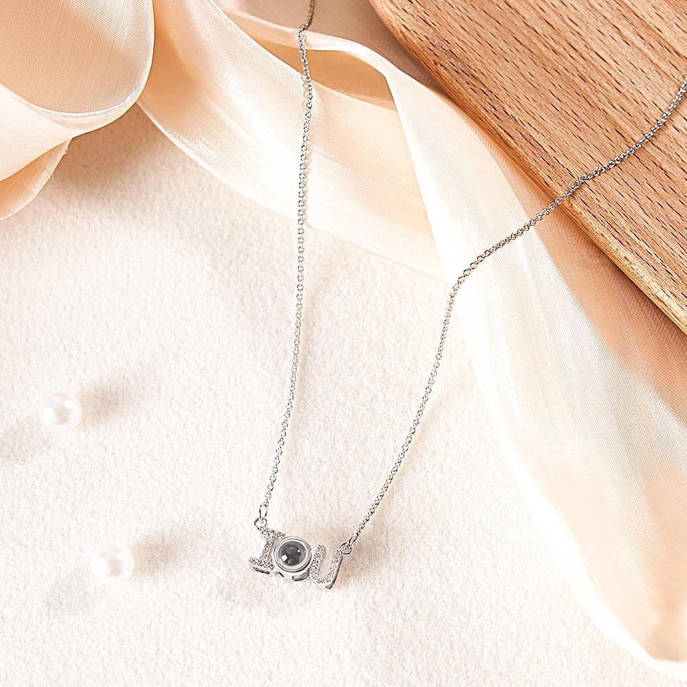 Custom Projection Necklace I Love U Romantic Memorial Couple Gifts - soufeelmy