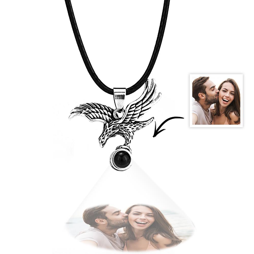 Personalized Flying Eagle Pendant Necklace Realistic Bird Dainty Jewelry Fine Detail Photo Projection Men's Necklace - soufeelmy