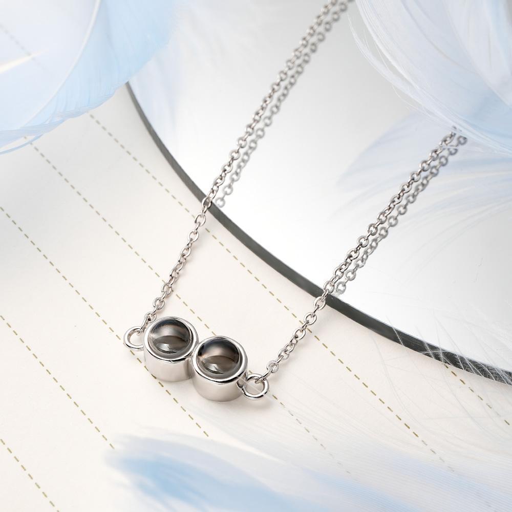 Custom Photo Projection Circle Shape Necklace Perfect Gift for the Men or Women You Love - soufeelmy