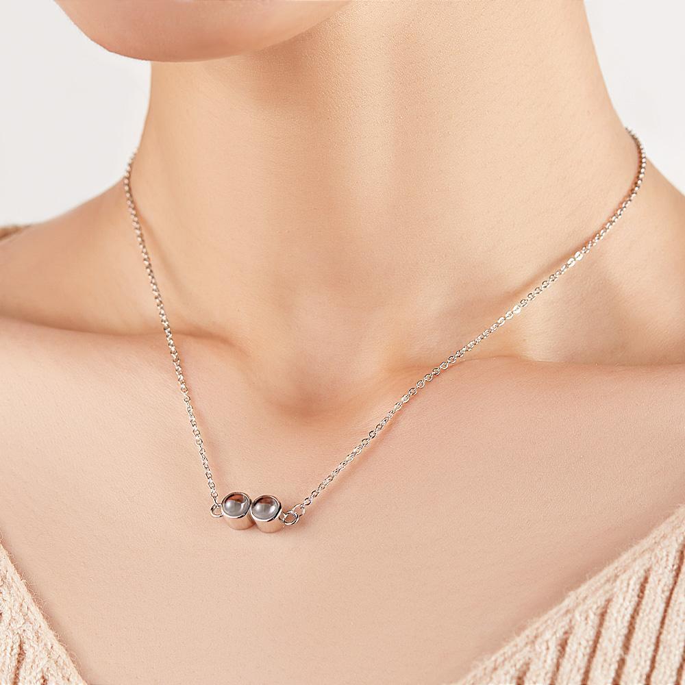 Custom Photo Projection Circle Shape Necklace Perfect Gift for the Men or Women You Love - soufeelmy