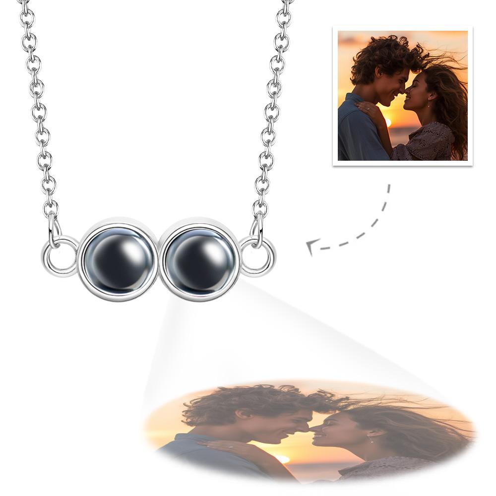 Custom Photo Projection Circle Shape Necklace Perfect Gift for the Men or Women You Love - soufeelmy