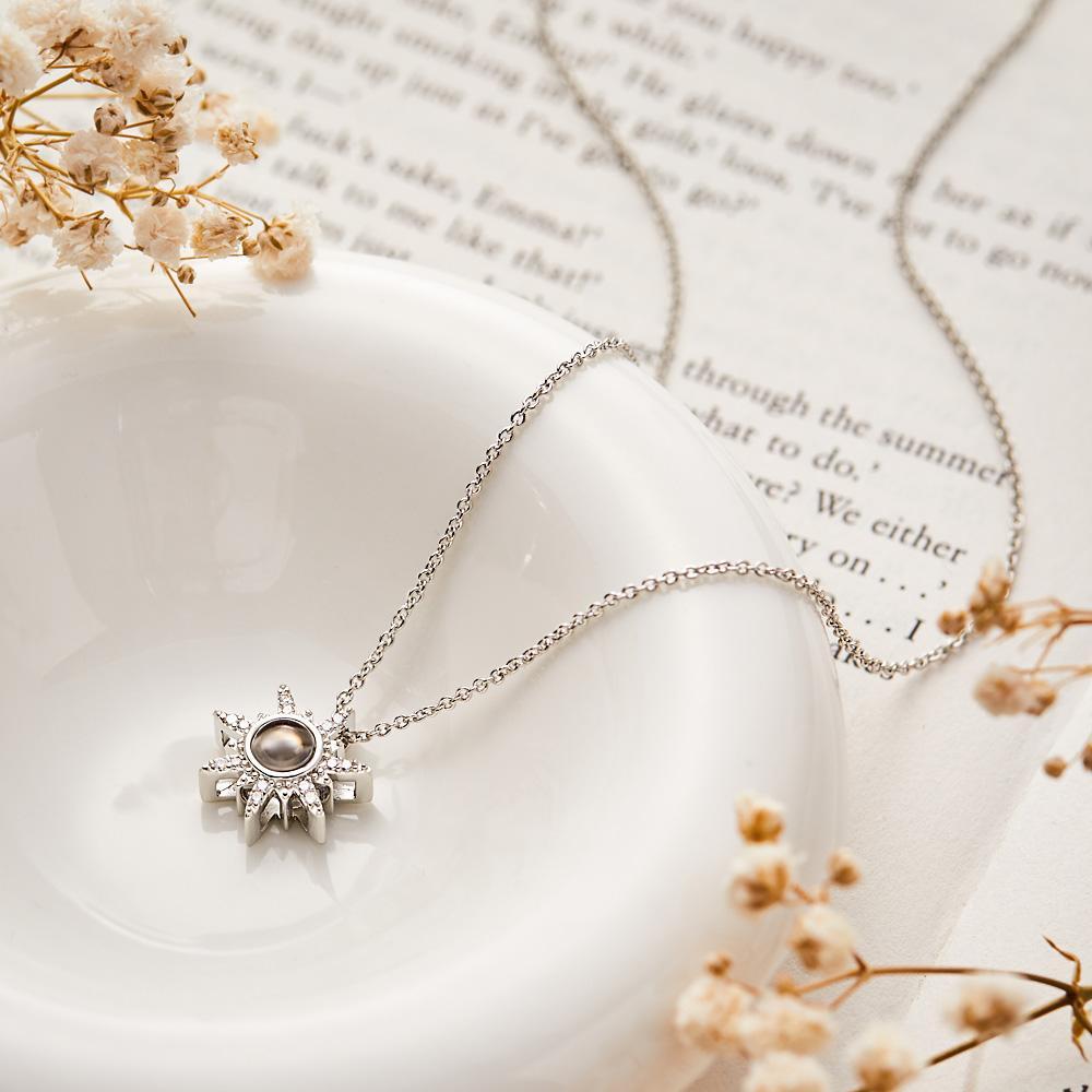 Sun Photo Projection Necklace Personalized Picture Inside Pendant Minimalist Pet Memorial Jewelry Trendy Best Friend Gift - soufeelmy
