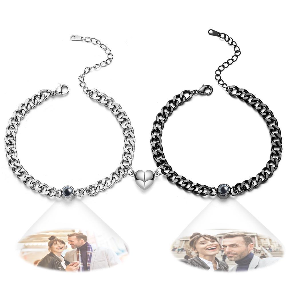 Custom Simple Fashion Chain with Magnet Picture Projection Bracelet - soufeelmy