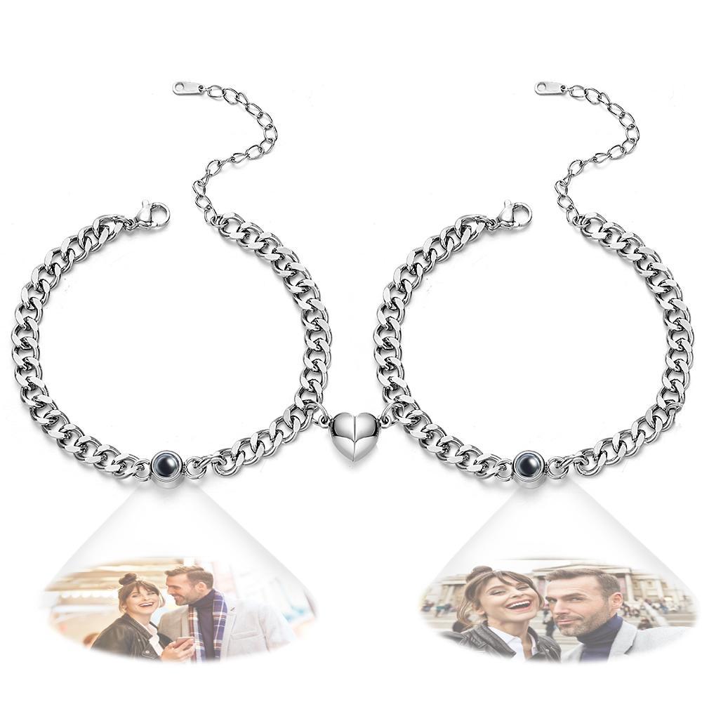 Custom Simple Fashion Chain with Magnet Picture Projection Bracelet - soufeelmy