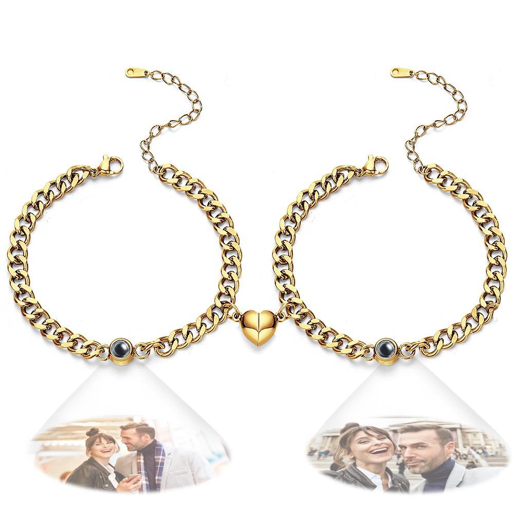Custom Simple Fashion Chain with Magnet Picture Projection Bracelet - soufeelmy