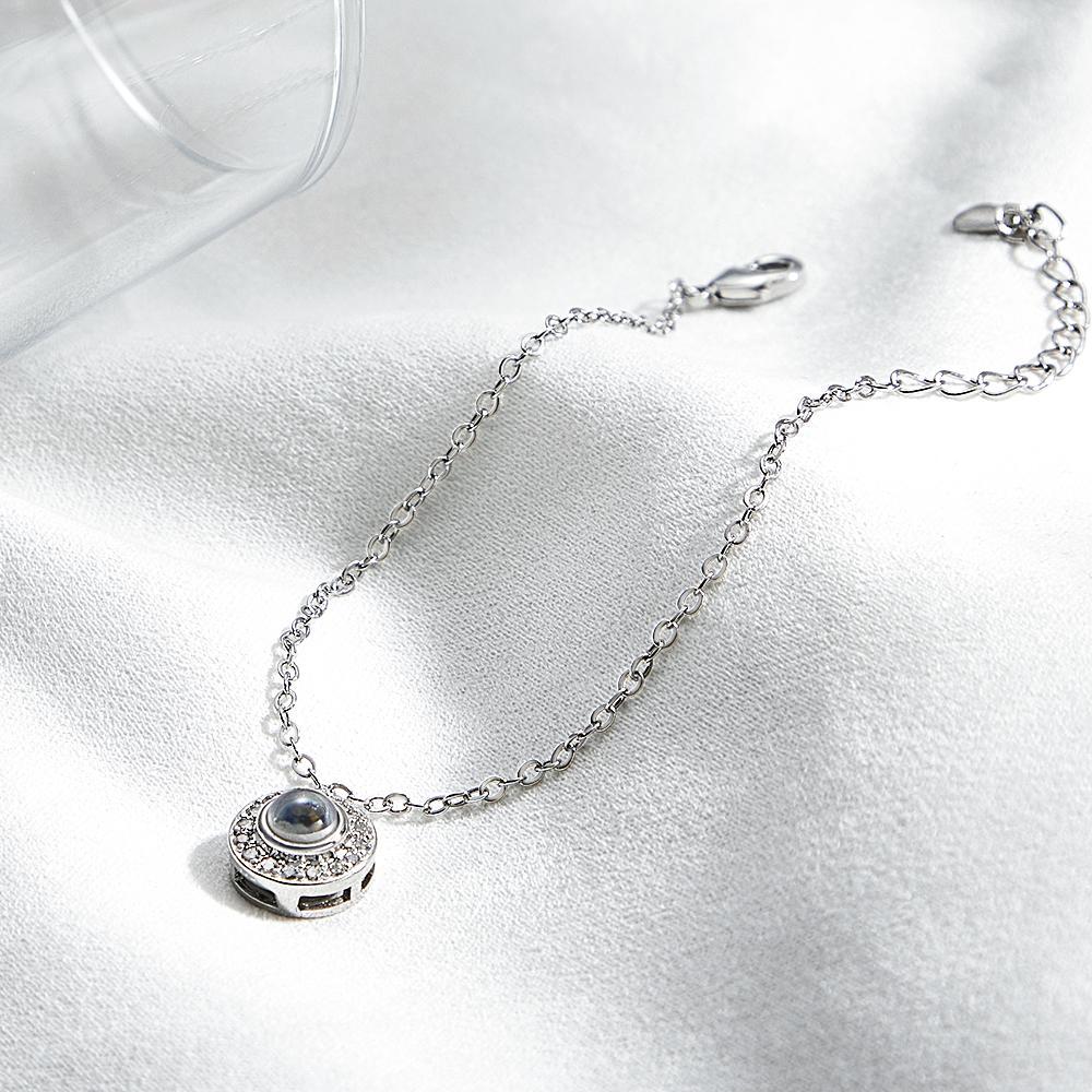 Petite Halo Photo Bracelet Luxurious Diamond Gift For Girlfriend Memorable Gift - soufeelmy