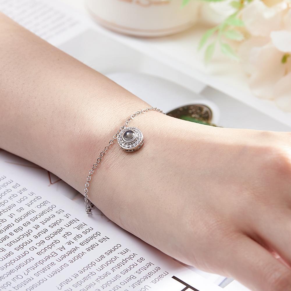 Petite Halo Photo Bracelet Luxurious Diamond Gift For Girlfriend Memorable Gift - soufeelmy