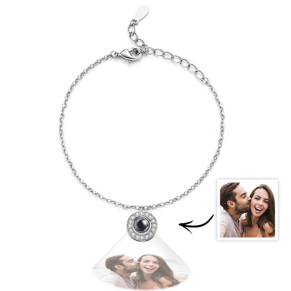 Petite Halo Photo Bracelet Luxurious Diamond Gift For Girlfriend Memorable Gift - soufeelmy
