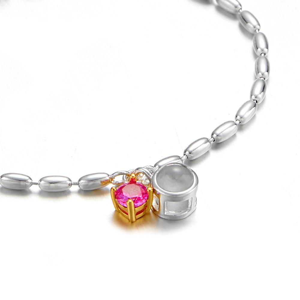 Personalized Projection Photo Bracelet Custom Birthstone Bracelet Memorial Jewelry Birthday Gift Mothers Day Gift - soufeelmy