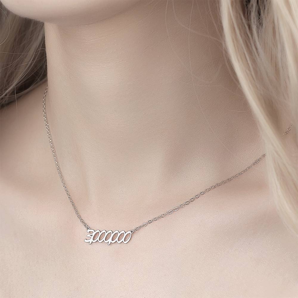 Personalized Number Necklace, Birthday Necklace - Silver - 