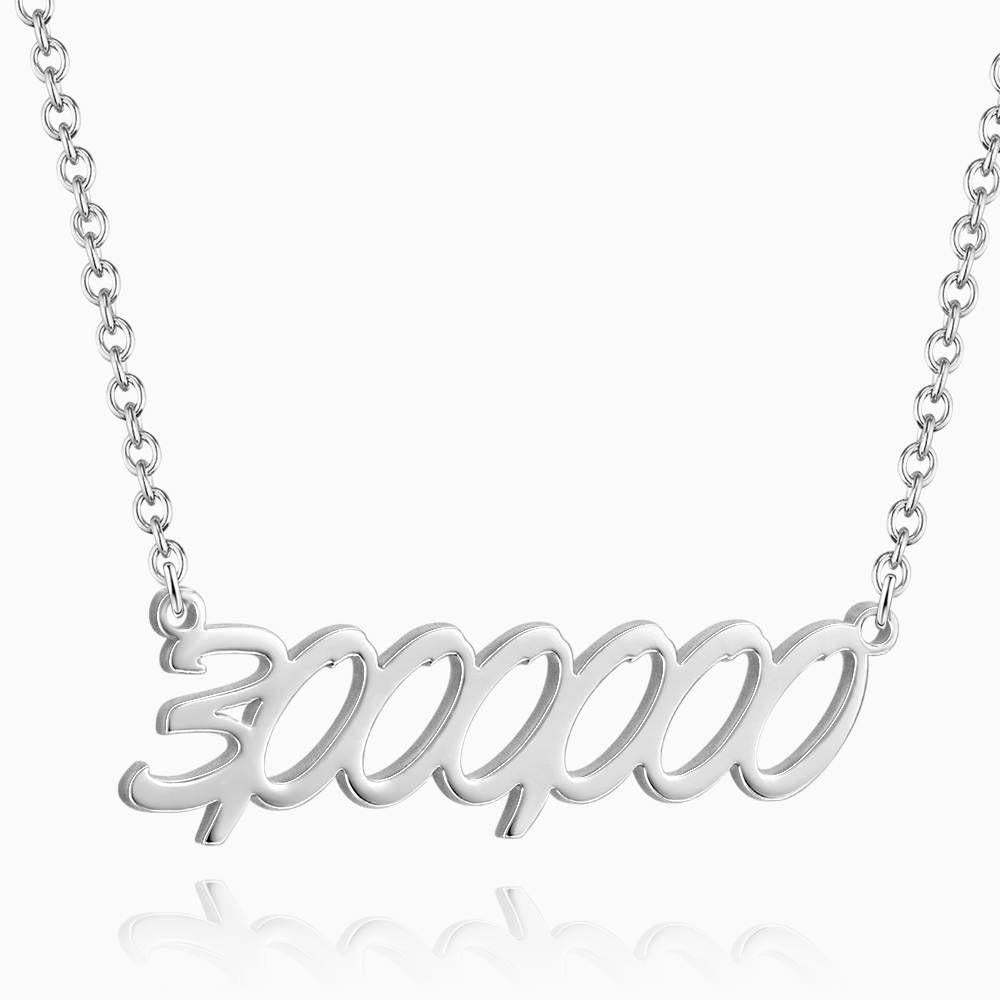 Personalized Number Necklace, Birthday Necklace - Silver - 