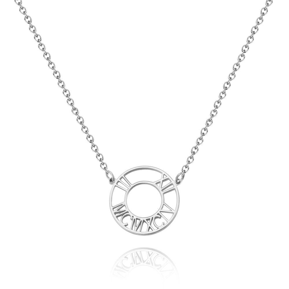 Roman Numeral Necklace Custom Date Necklace Memorial Gifts - 