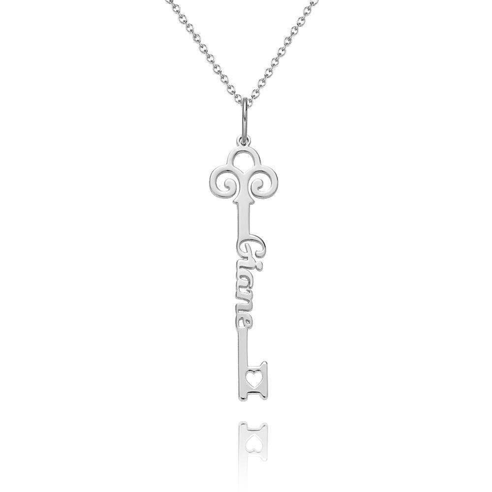 Key Name Necklace Customized Gift Gift for Her Silver - 