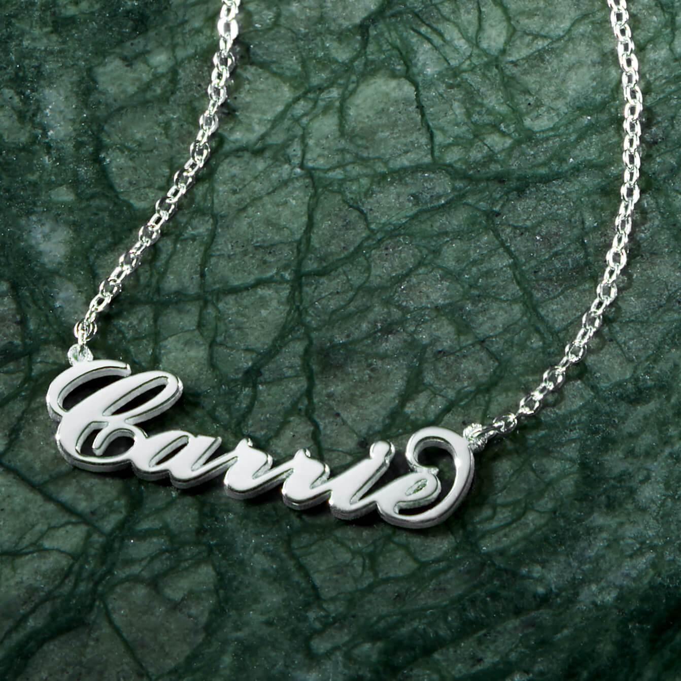 Carrie Style Name Necklace Silver - soufeelus