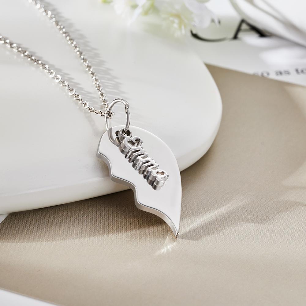 Custom Engraved Heart Necklace Memorial Couple's Gift