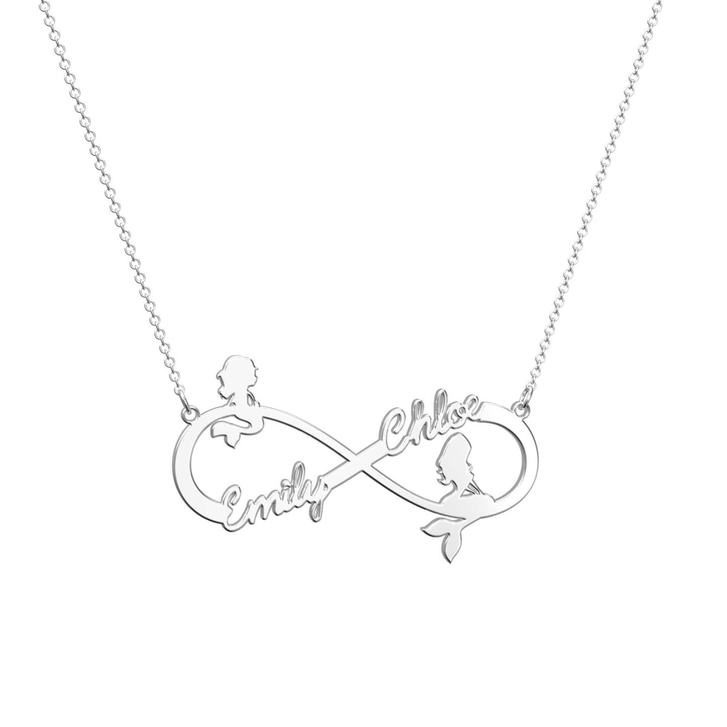 Custom Name Necklace Mermaid Infinity Symbol Necklace -