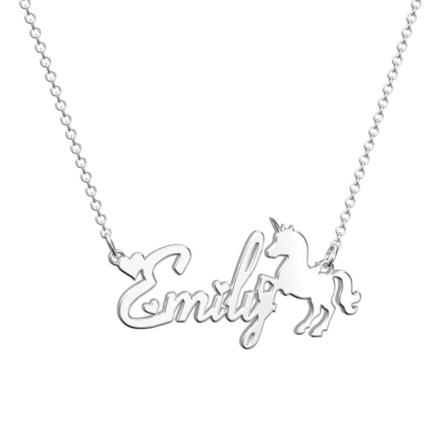 Custom Name Necklace Gift Maiden and Unicorn Necklace -