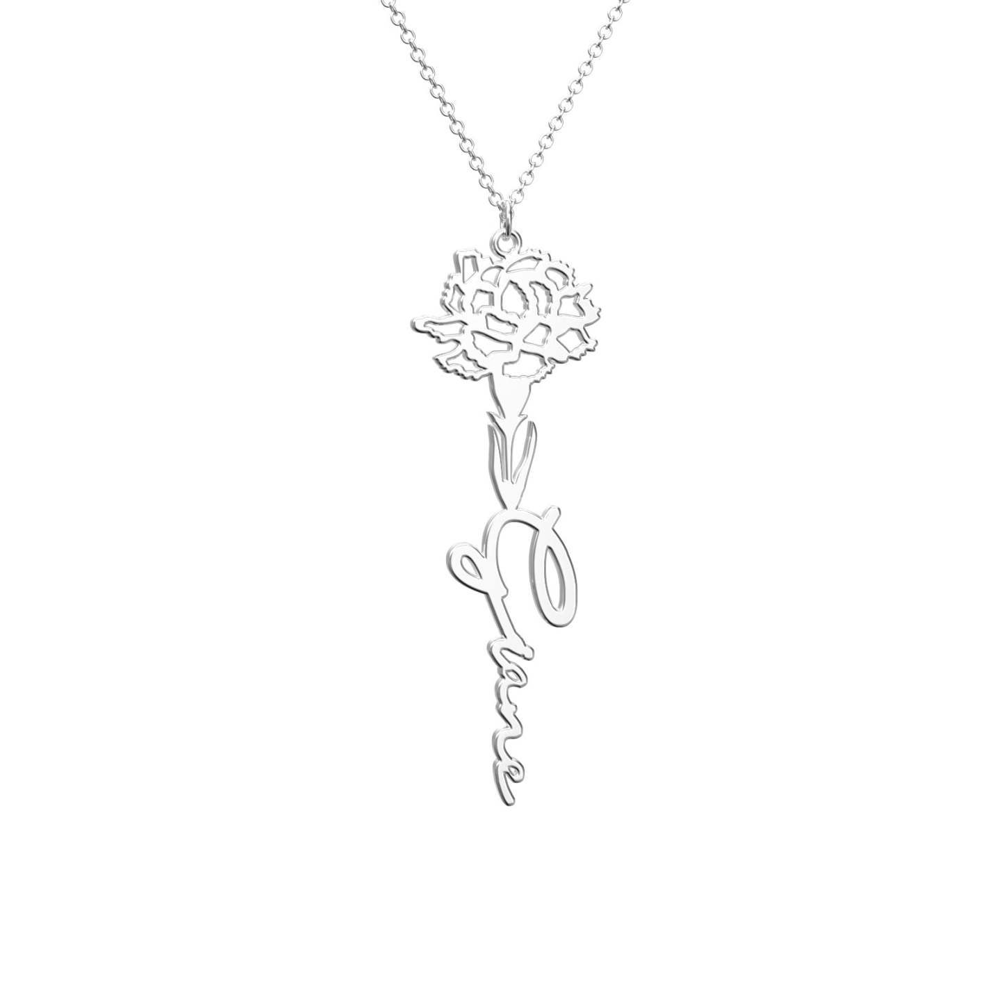 Birthflower Name Necklace Gift, Custom Name Necklace, The Best Gift For You -