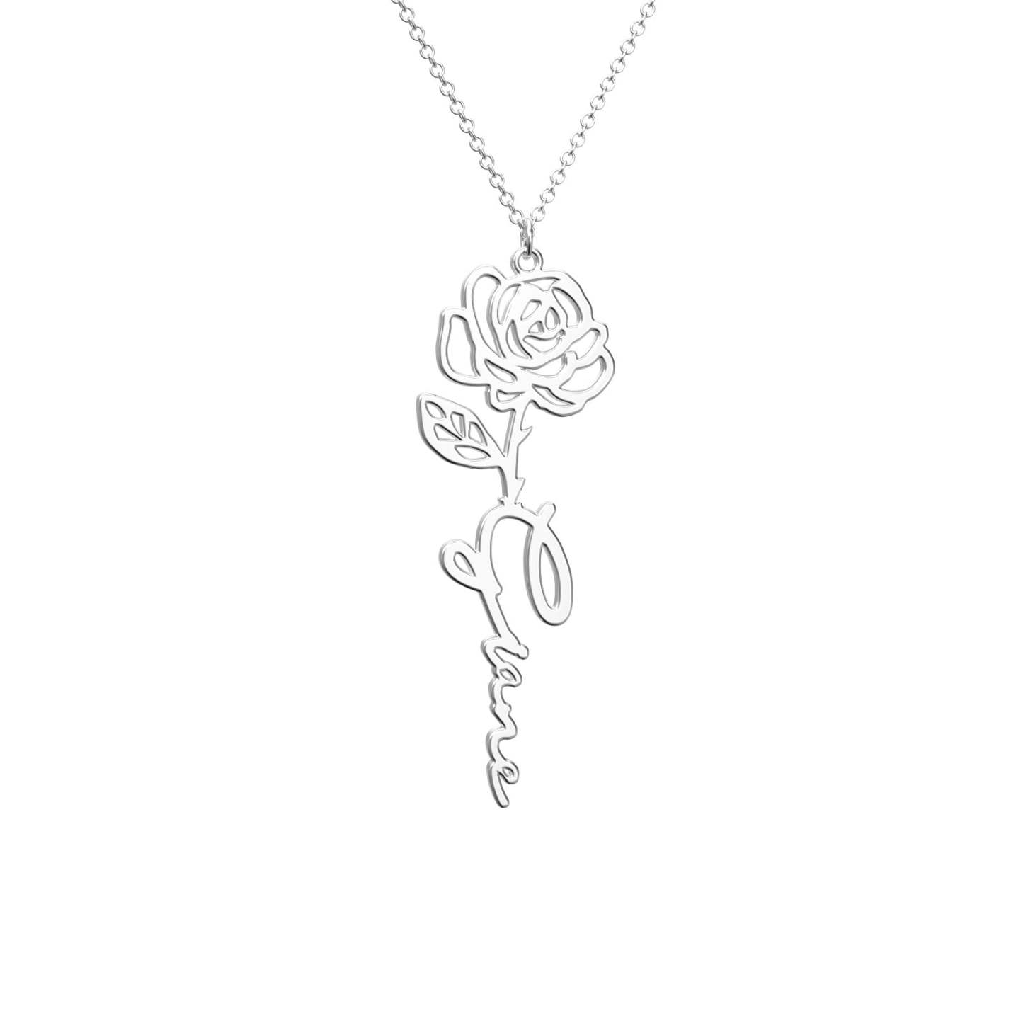 Birthflower Name Necklace Gift, Custom Name Necklace, The Best Gift For You -