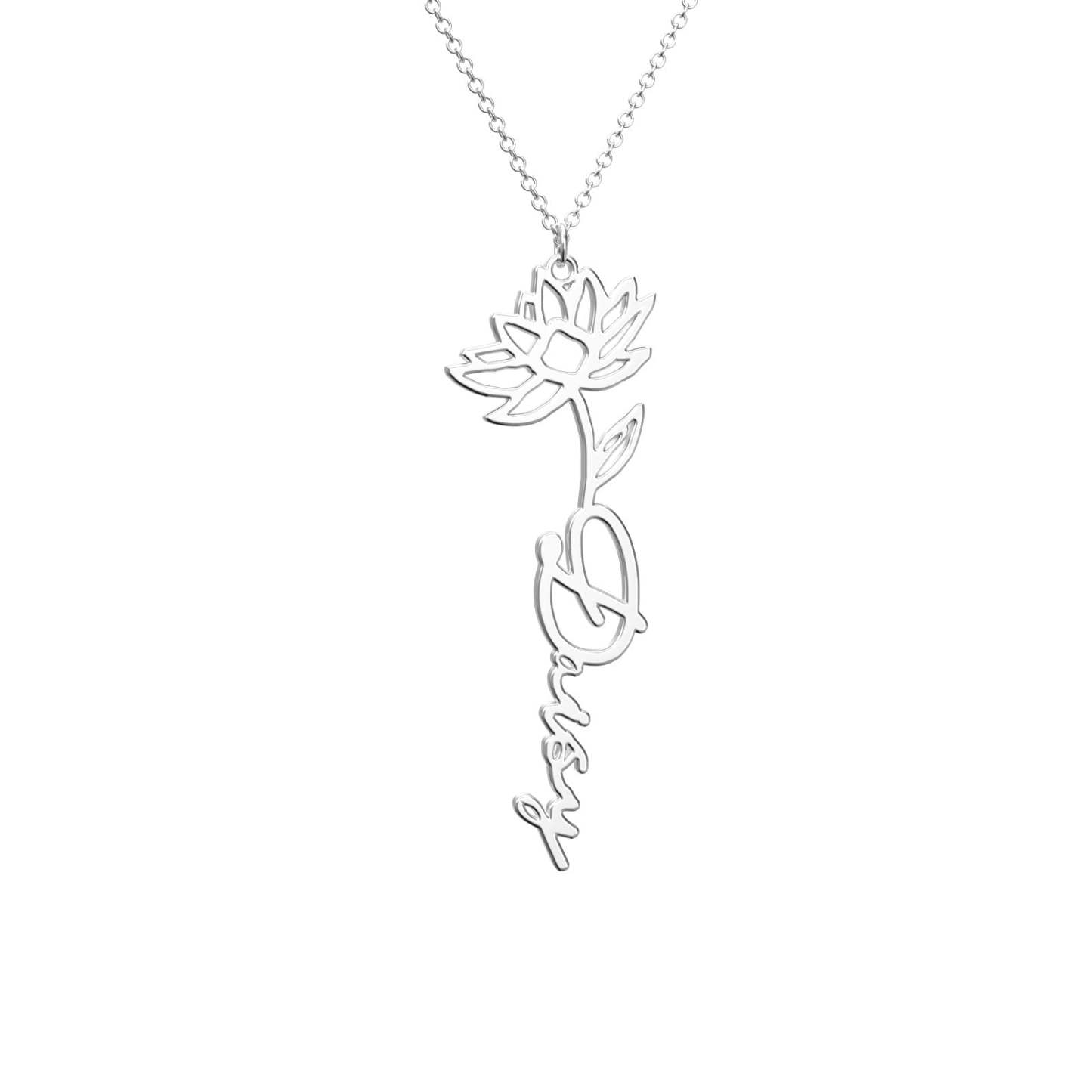 Birthflower Name Necklace Gift, Custom Name Necklace, The Best Gift For You -