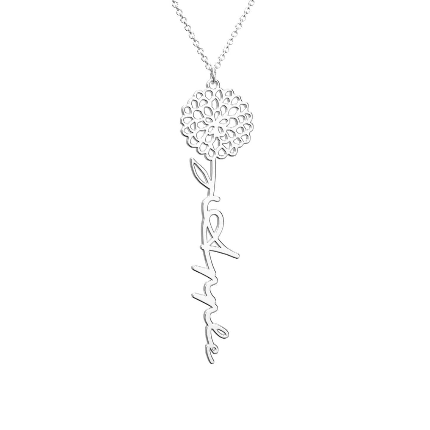 Birthflower Name Necklace Gift, Custom Name Necklace, The Best Gift For You -
