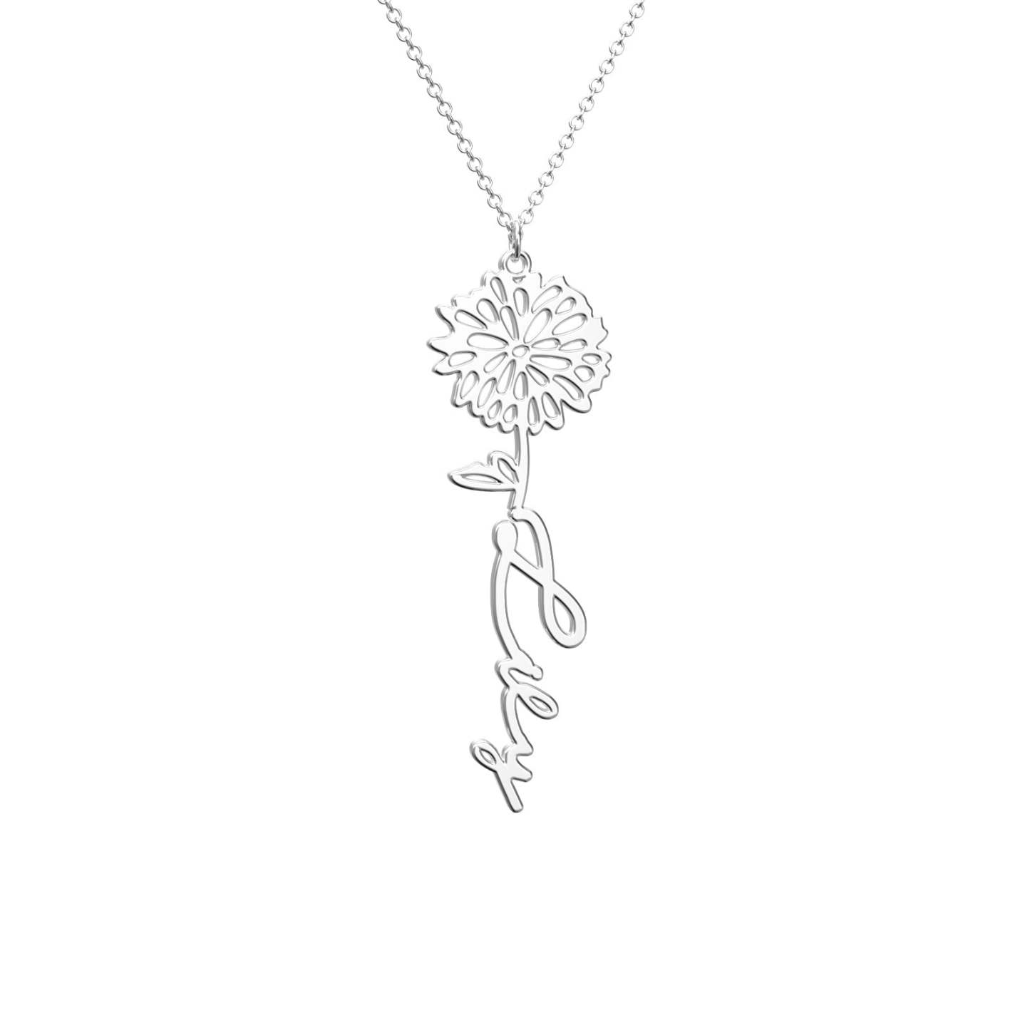 Birthflower Name Necklace Gift, Custom Name Necklace, The Best Gift For You -