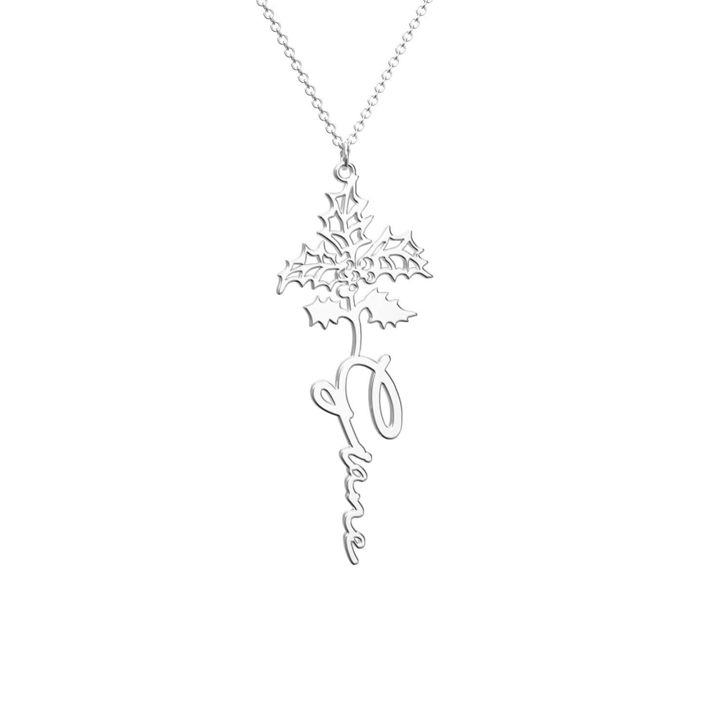 Birthflower Name Necklace Gift, Custom Name Necklace, The Best Gift For You -