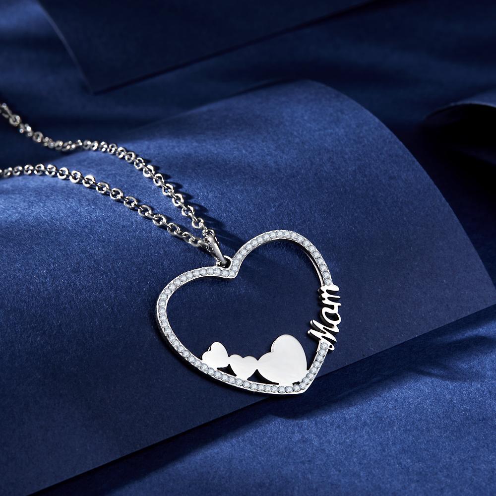 Custom Engraved Necklace Heart Letter Necklace Gift for Her - soufeelmy