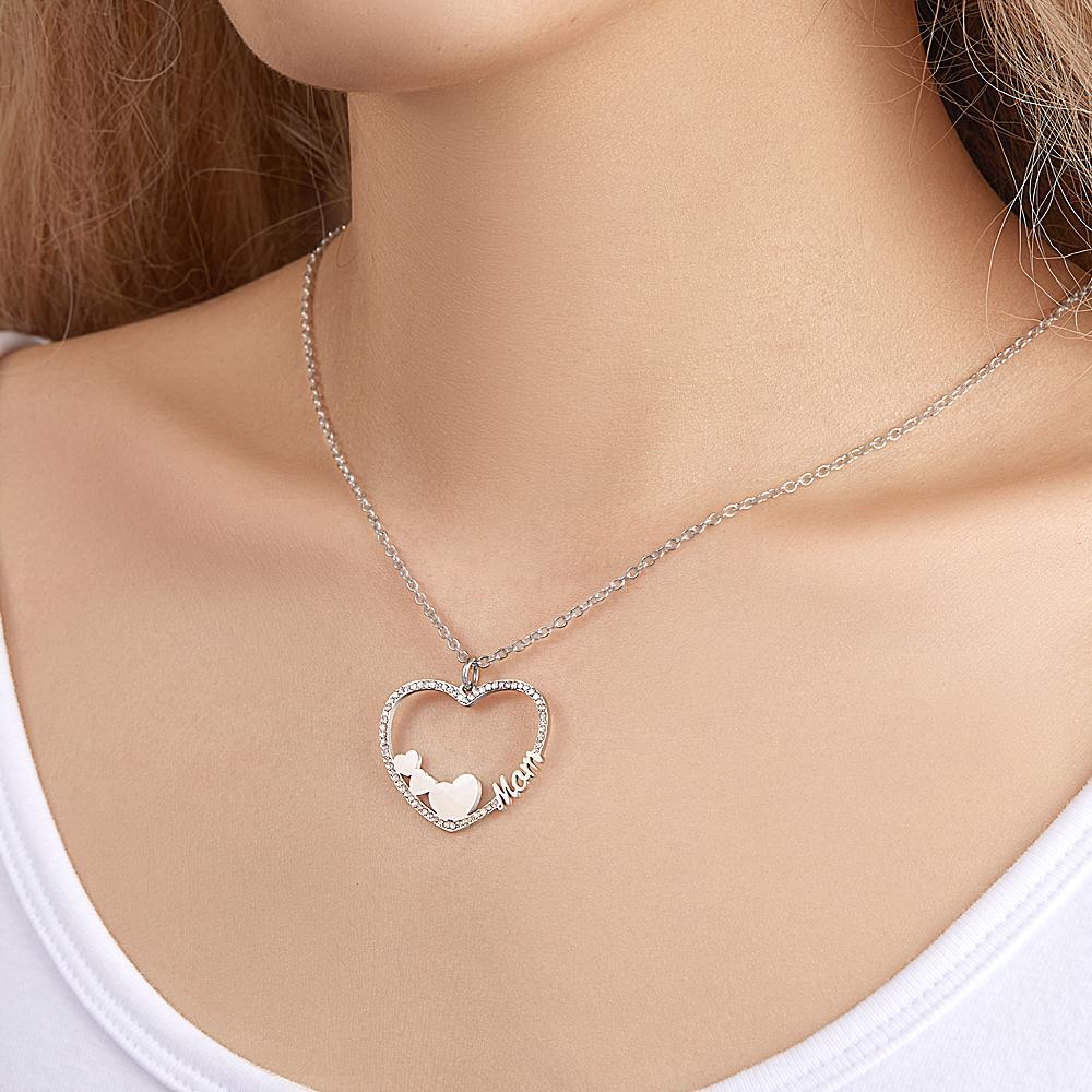 Custom Engraved Necklace Heart Letter Necklace Gift for Her - soufeelmy