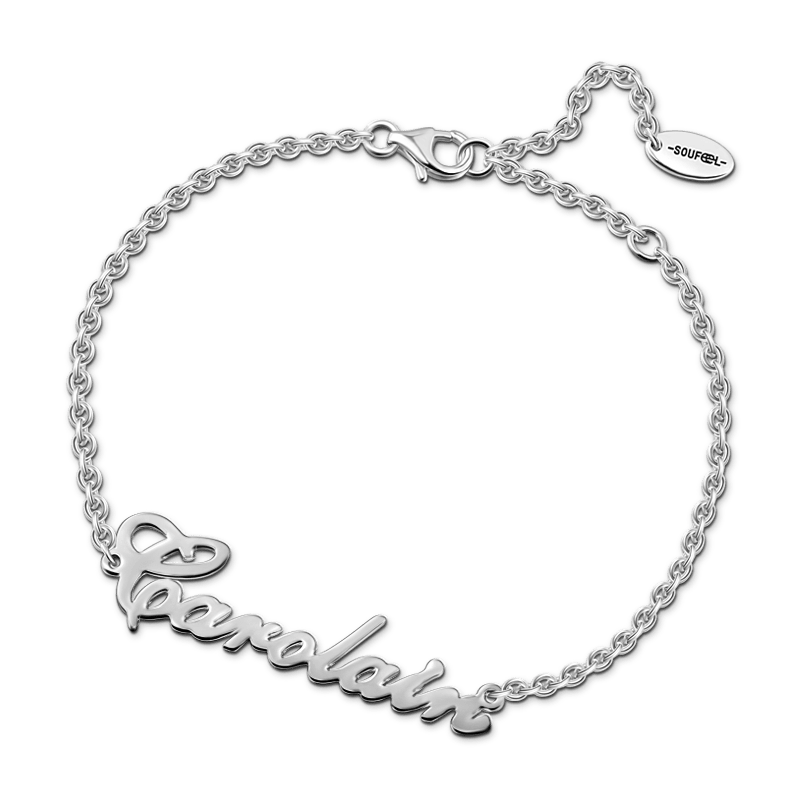 Personalized Name Bracelet Rose Gold Plated Silver - Length Adjustable - 