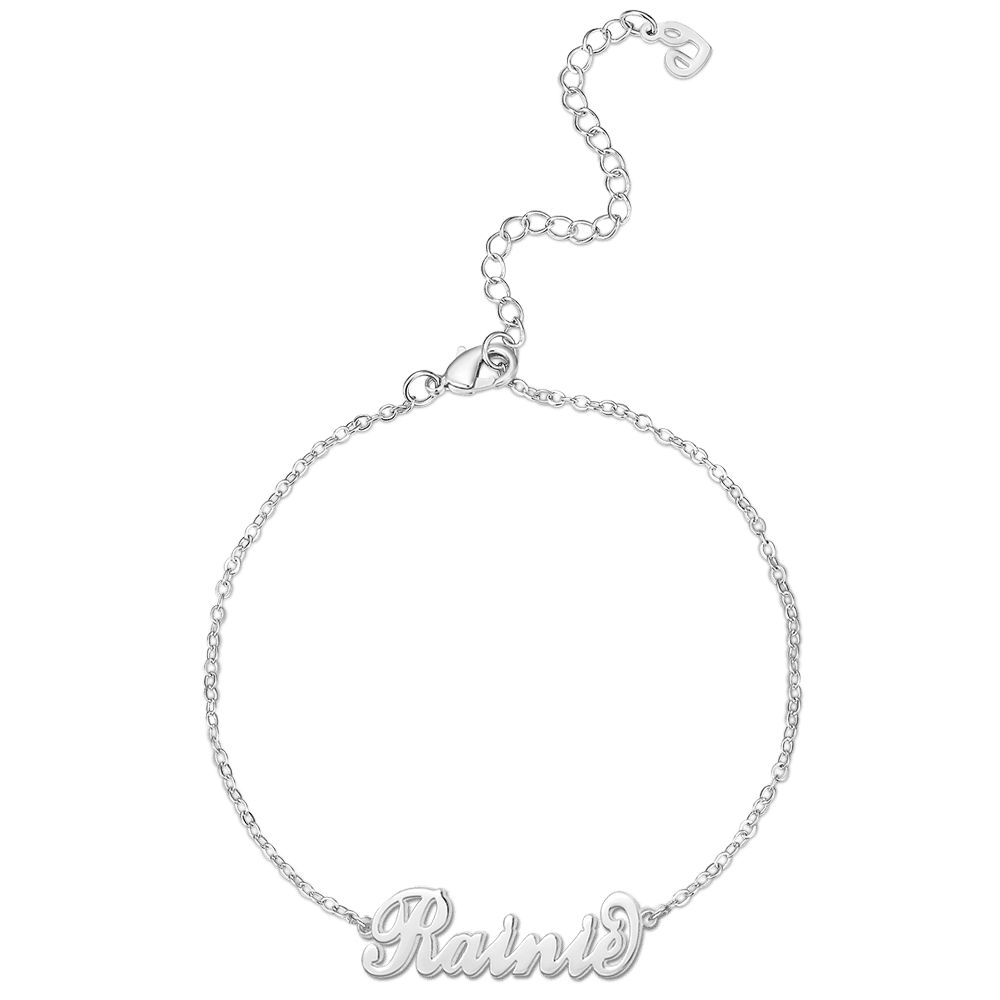 Children's Name Bracelet Platinum Plated - Length Adjustable - 