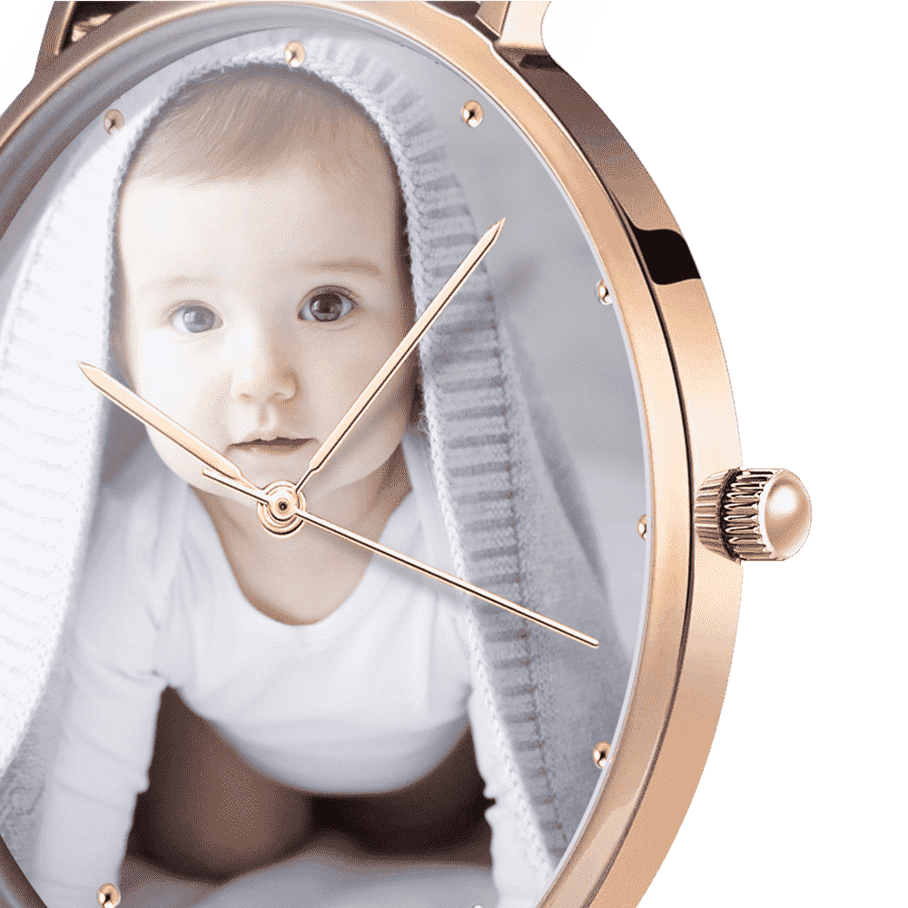 Special Offer Women S Engraved Rose Gold Alloy Bracelet Photo Watch 36mm S Wtc025d