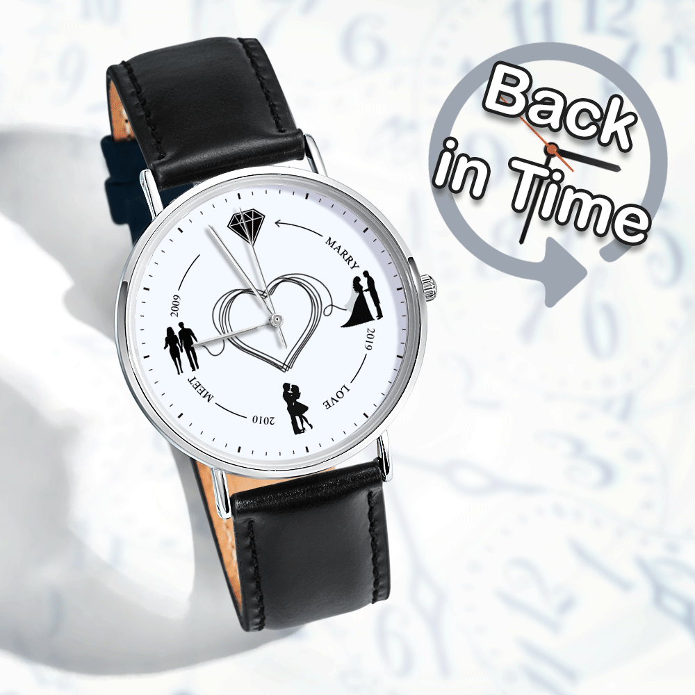 Custom Backward Watch Back In Time Watch Gift for Couple - 