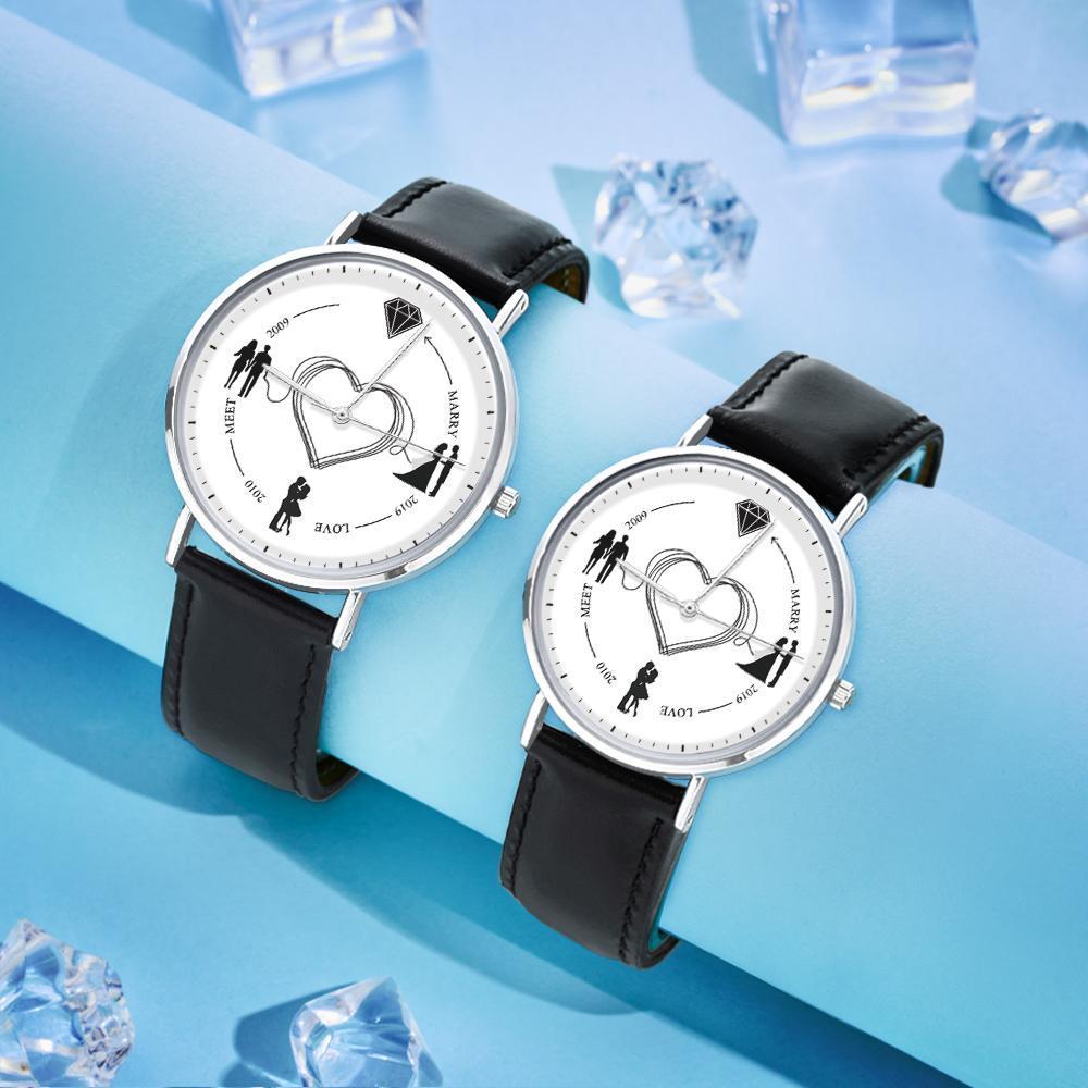 Custom Backward Watch Back In Time Watch Gift for Couple - 