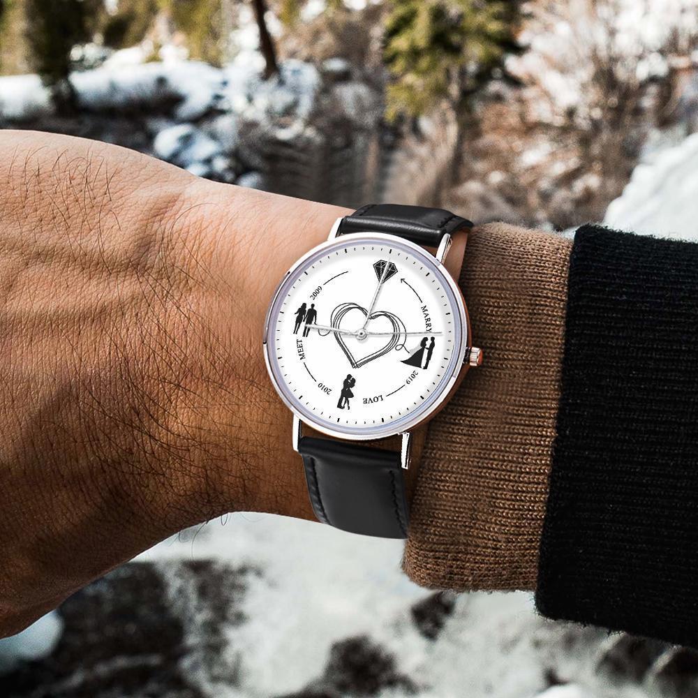 Custom Backward Watch Back In Time Watch Gift for Couple - 